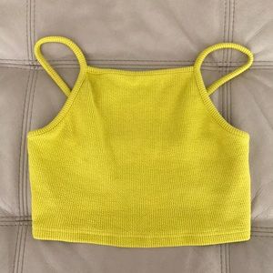 Topshop yellow crop top